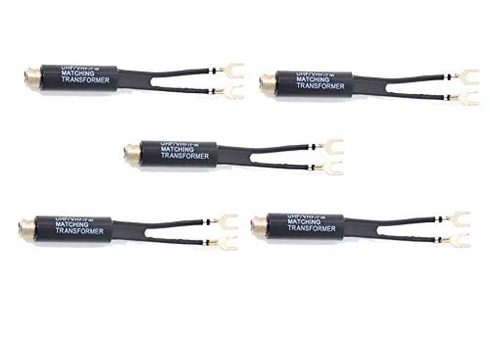 5 Pack 75 Ohm to 300 Ohm UHF VHF FM Antenna Adapter Matching ...