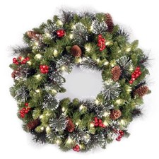 National Tree Company 24in Pre-Lit Crestwood Spruce Christmas Wreath - Green