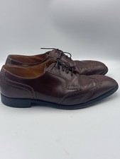 FLAW Johnston & Murphy Optima Mens 10 D/B Wingtip Oxford Shoes Brown USA Leather