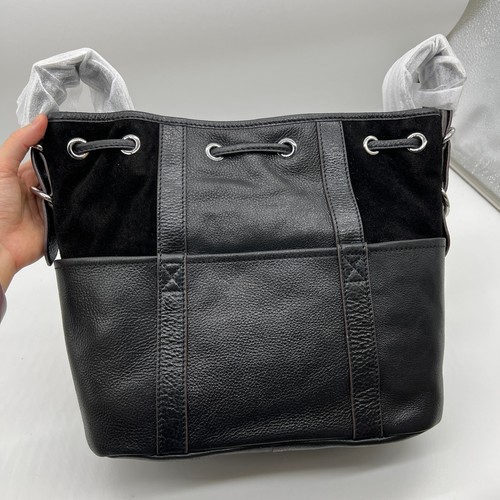 Aimee Kestenberg About Town Suede Drawstring Bags Black - Picture 2 of 16