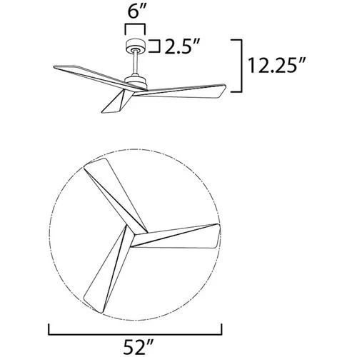 Maxim Lighting 88836NAB Vortex 52 inch Natural Aged Brass Indoor Ceiling Fan - Picture 4 of 4