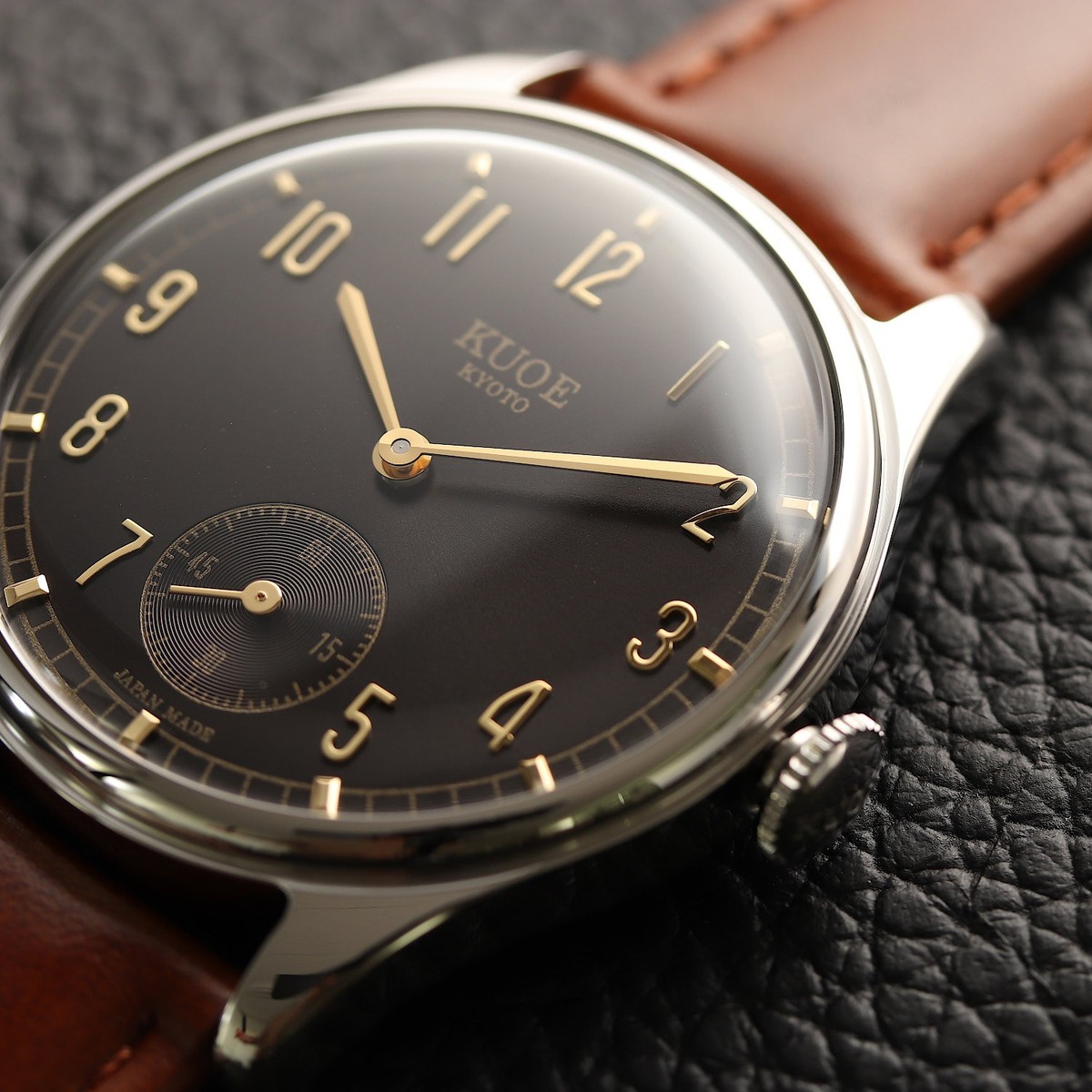 KUOE KYOTO OLD SMITH 90-001 Analog Quartz Watch Brown Band Black