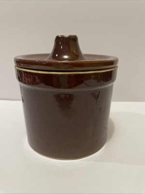 VTG Brown Stoneware Pearson s Of Chesterfield, MI 1950 s-1970 s  5 x6  rim
