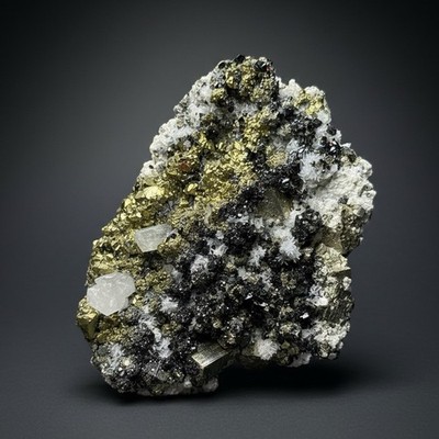 5.1  NEW FIND RARE Apatite + Chalcopyrite + Sphalerite + Calcite + Quartz   Peru
