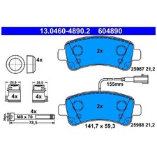 Satz Bremsbeläge Bremsklötze hinten für Peugeot Boxer | 373600
