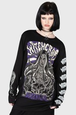 Killstar Witchcraft Sins Long Sleeve Top Shirt Xs Black Crew Neck Long Sleeve