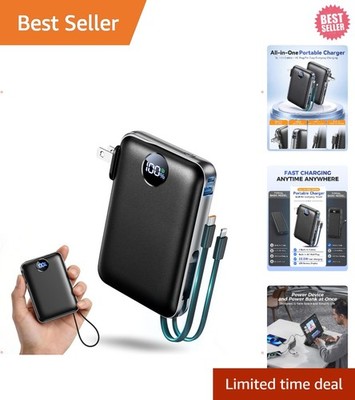Compact 22.5W Fast Charging Power Bank with Multi-Device Support and LED Display