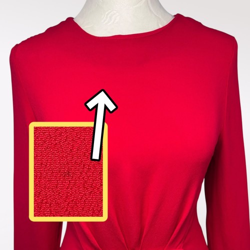 Vintage Lanz rot Schleife Taille Langarm Minikleid Made in USA Petite Größe XS - Bild 2 von 9