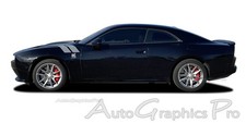 For 2024-2026 Dodge Charger Hood Decals Double Bar 24 Vinyl Stripes Hash Graphic