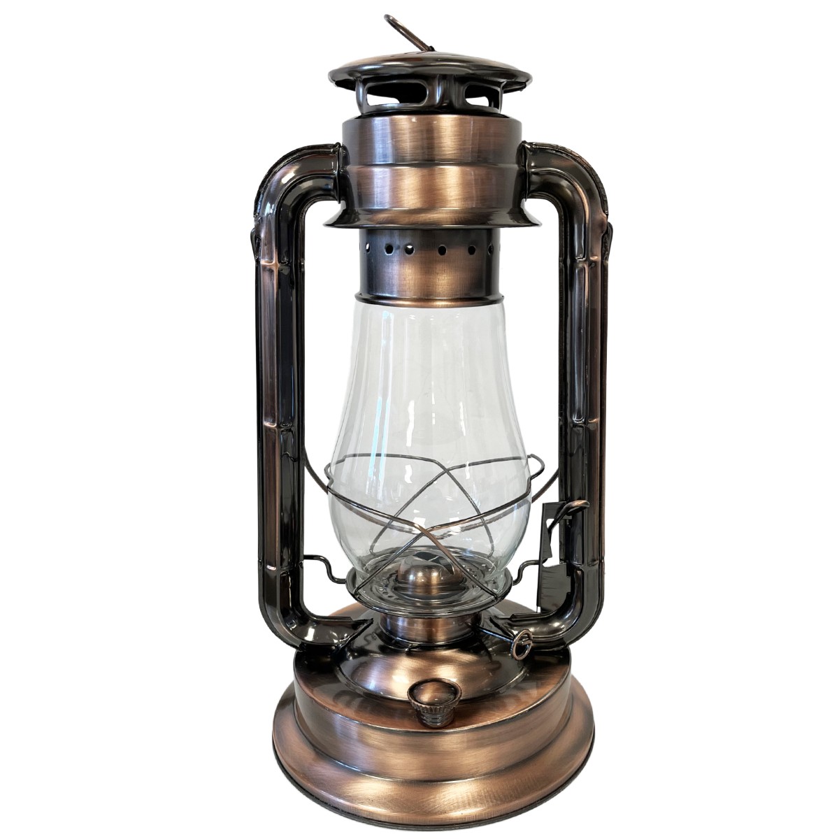 Lampe tempête en métal couleur bronze 38cm lanterne décorative extérieure vintage