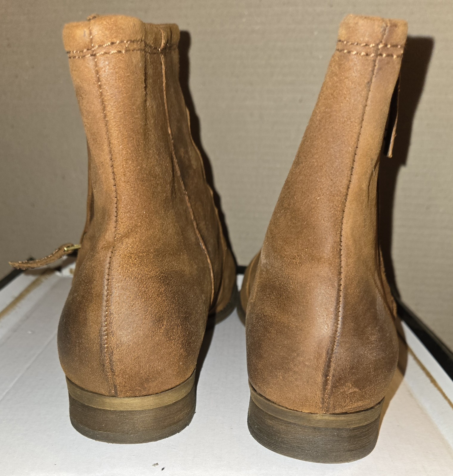BNIB Women's Franco Sarto Kelvin Tan Whiskey Leather Ankle Boot Sz 10 M image 6