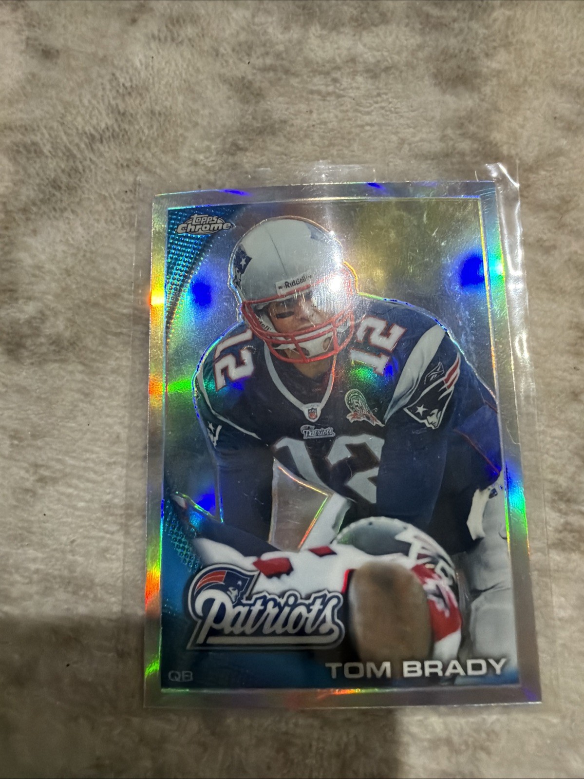 TOM BRADY RARE SILVER REFRACTOR TOPPS CHROME HOLO 2010 GOAT Card - PATRIOTS