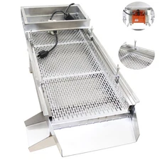 Electric Linear Vibrating Screen w/5x25mm Long Strip Hole Screen Sieve Machine