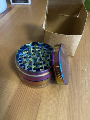 1.6'' 40MM 4 Layer Metal Tobacco Crusher Hand Muller Smoke Herbal Grinder Rainbow