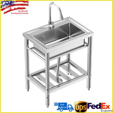 Stainless Steel Utility Sink Commercial Restaurant Laundry Kitchen Sink 28x20x34