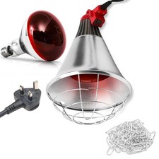 250W Infrared Heat Lamp for Reptiles & Pets, Adjustable Brooder Light UK Plug
