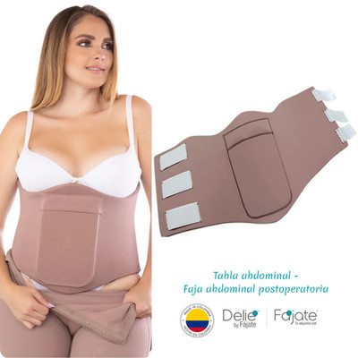 Faja Postquirúrgica Abdominal con Espuma | Soporte Ajustable - Tabla acrílica