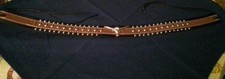  Black & Brown Unisex Cowboy Hat Band Adjustable, Studs With Steerhead 22" New