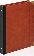 Leather 3 Ring Binder 1 Inch round Ring Binder Fits 200 Sheets 8.5"X11" Letter