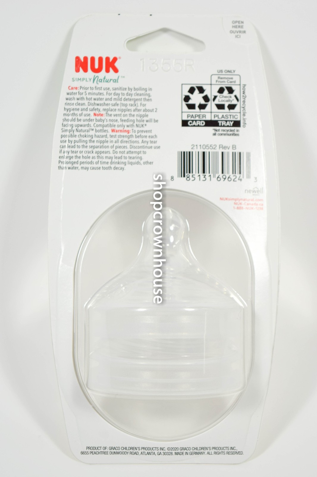 1 NUK Simply Natural Advanced Anti-Colic BPA Silicone 2 Baby Bottle Nipple 6m+