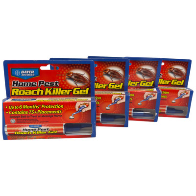 Bayer Roach Killer Gel 4 Pack | 0.53oz Tubes | Cockroach Bait Pest Control
