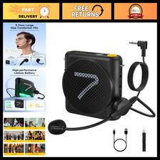 Portable Voice Amplifier with Wired Headset Microphone - 23H Battery, Noise Canc