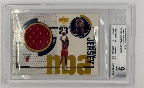 1998 Upper Deck Game Jersey MICHAEL JORDAN Game Worn Jersey 🔥BGS 9 Mint🔥