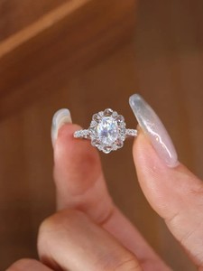 Authentic 925 Sterling Silver 18K Gold Plated Natural Moonstone Oval Cut Anniversary Ring