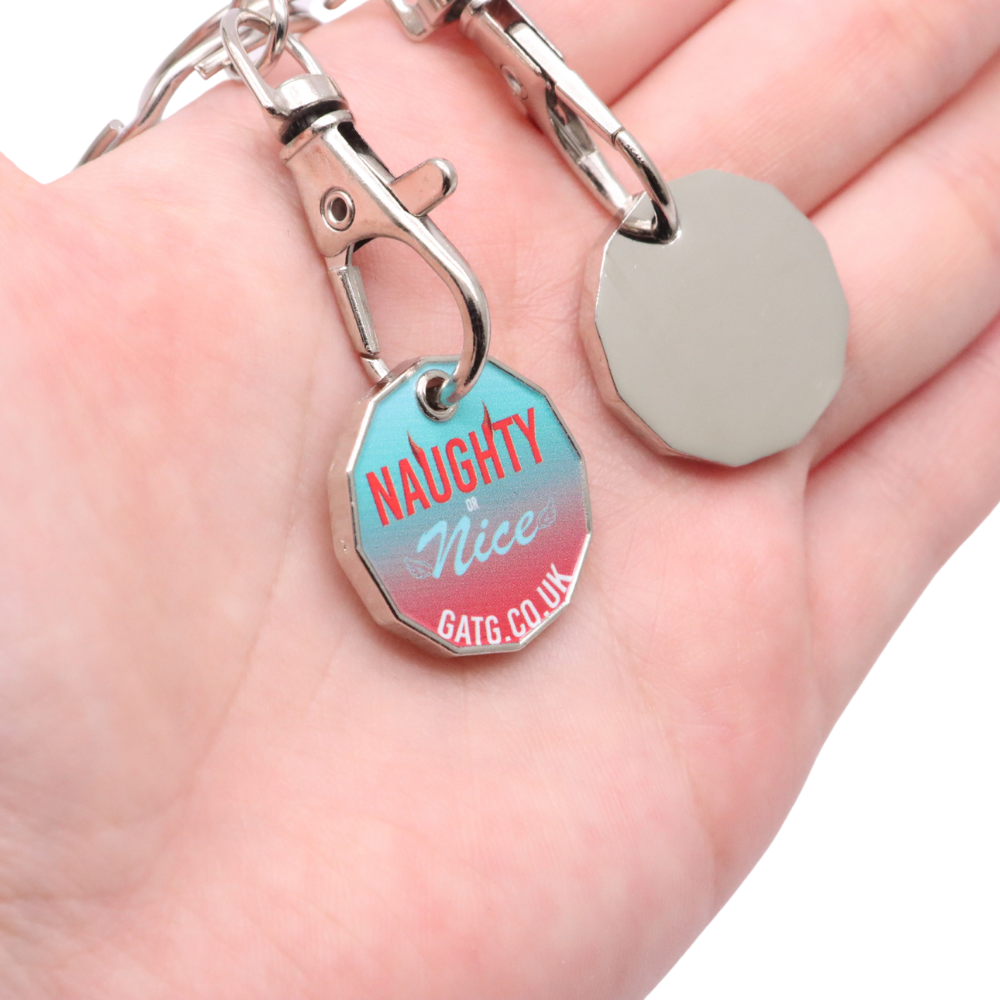 Pack Of 2 Trolley Coin Key Chains, Rude Gift, Supermarket Trolley - Foto 7