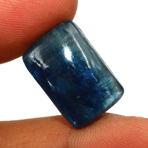 28 Cts Cianite Blu Naturale Alta Qualità 20x13,6mm Cuscino Cabochon Pietra Preziosa Sciolta - Foto 8 di 11