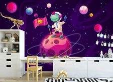 3D Cute Astronaut ZHUA45159 Wallpaper Wall Murals Removable Self-adhesive Ann