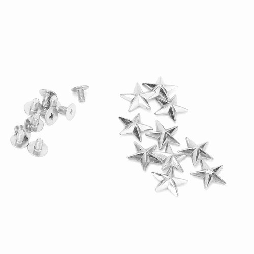 10X Metal Star Stud Rivet Spike Screw Leathercraft Bags Shoes Decor(14mm Silver) - Picture 10 of 22