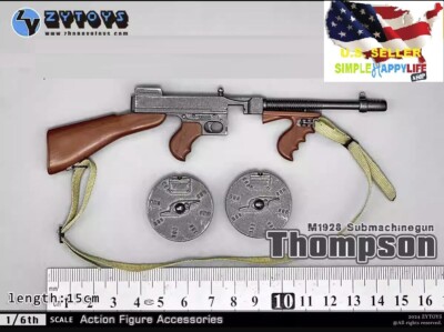 1/6 M1928 Thompson Submachine Tommy Gun Model for 12'' Figure hoT Toys   USA 