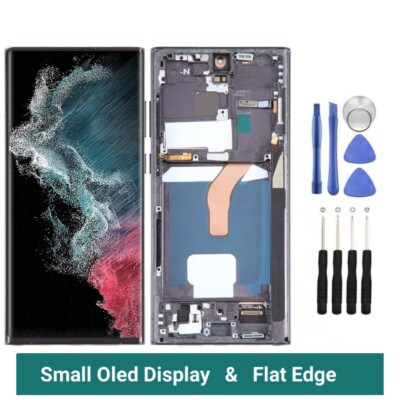 OLED For Samsung Galaxy S22 Ultra 5G SM-S908U LCD Screen Touch Digitizer Frame