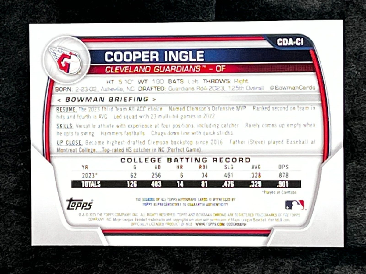 2023 Bowman Chrome 1st PROSPECT ROOKIE AUTO Cooper Ingle, item 2 