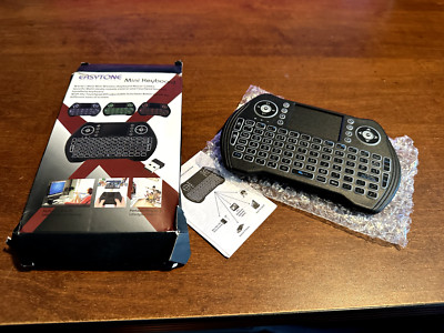 Backlit Mini Wireless Keyboard With Touchpad Mouse Combo Multimedia Keys Black