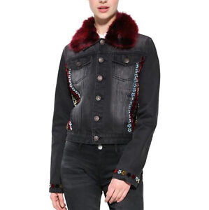 DESIGUAL CHAQ EXOTIC TWEED Blouson jeans femme jacket 17WWED30 coloris 5053