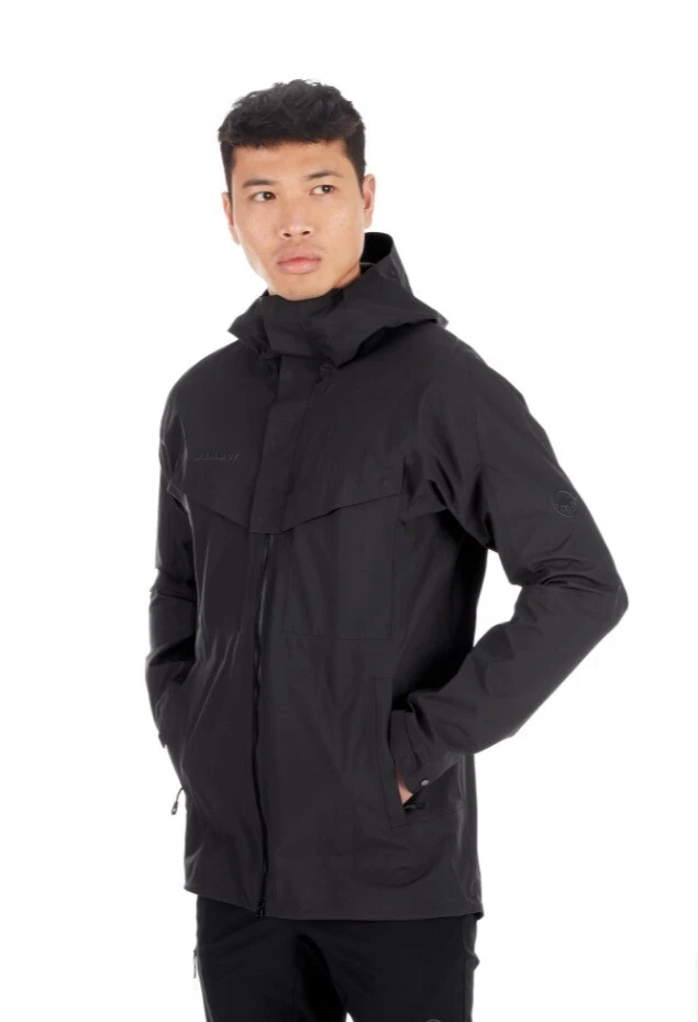 NUEVO CON ETIQUETAS Chaqueta de Lluvia Para Hombres Mammut Zinal HS Con Capucha Tecnología Seca Pro Negra Talla L Foto 2 de 4