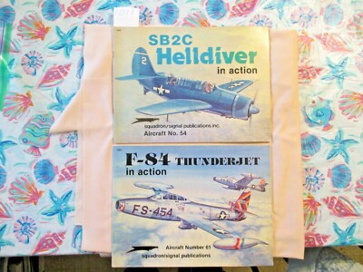 TWO SQUADRON/SIGNAL PUBLICATIONS BOOKS. THUNDERJET AND HELLDIVER.