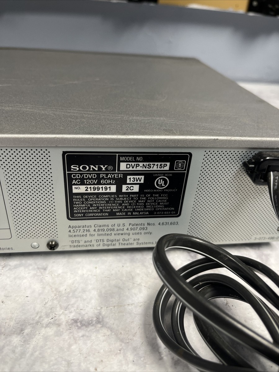 Sony DVP-NS715P DVD Player CD MP3 Progressive Video Tested