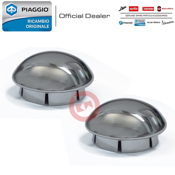 Kit Paar MüTzen Abdeckung Verchromt Nuss Nabe Piaggio Vespa Px 125 150 200-image