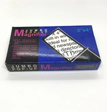 Jumbo Pop-up 2”x 4” 2X Power Lens Built-in With 6X Power Lens Magnifying Glass