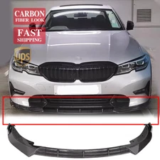 For BMW 3 Series G20 320ie 330i Base 19-22 V Style Carbon Fiber Front Bumper Lip