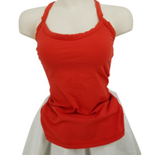 Women's Red Spaghetti Strap Tank Top Active Inner Bra Athletic