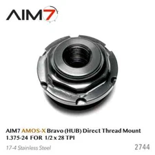 Aim7 AMOS 1.375-24 Bravo (HUB) Direct Thread Mounts 1/2x28 17-4 Steel Black