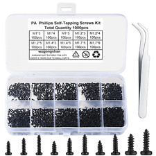 1000 Pcs Small Phillips Pan Head Screws Assortment Kit, Micro Tiny Electronic Se