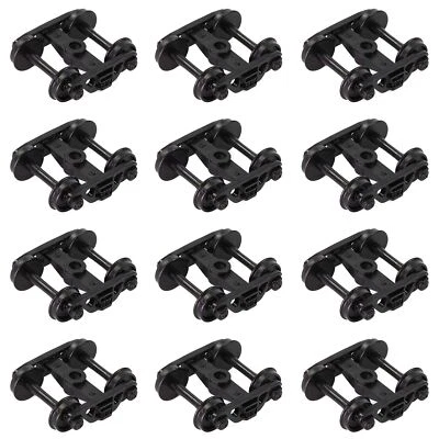 12pcs HO Gauge 1:87 Roller Bearing Truck Bogies 4-Springs 33" Plastic Wheel