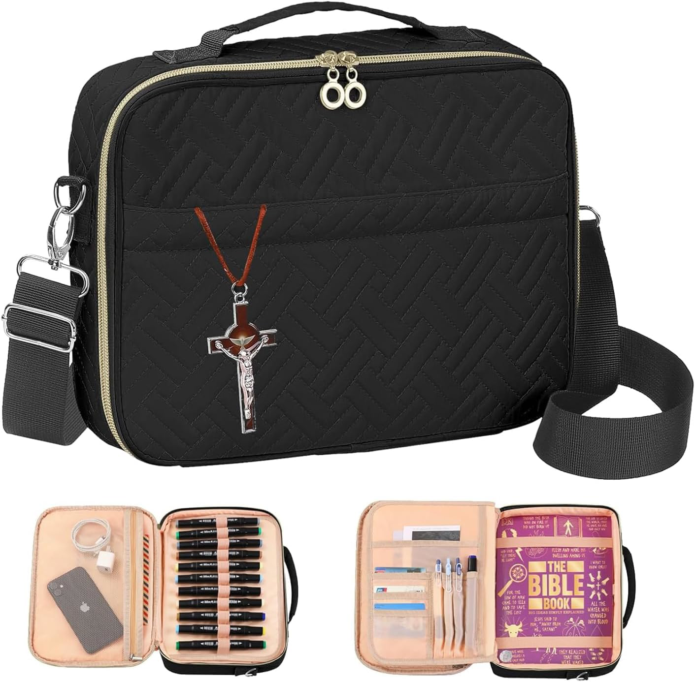 Bible Covers for Women with Bookmark, Durable Bible Carrier Case for Girls