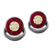 Motobilt 4 Inch Round Led Multi-purpose Tail Lights W Rubber Grommets Motobilt 4 Inch Round Led Multi-purpose Tail Lights W Rubber Grommets