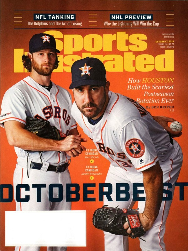 Sports Illustrated 10/7/19 Vol 130 No28 Octoberbest Gerrit Cole Justin Verlander